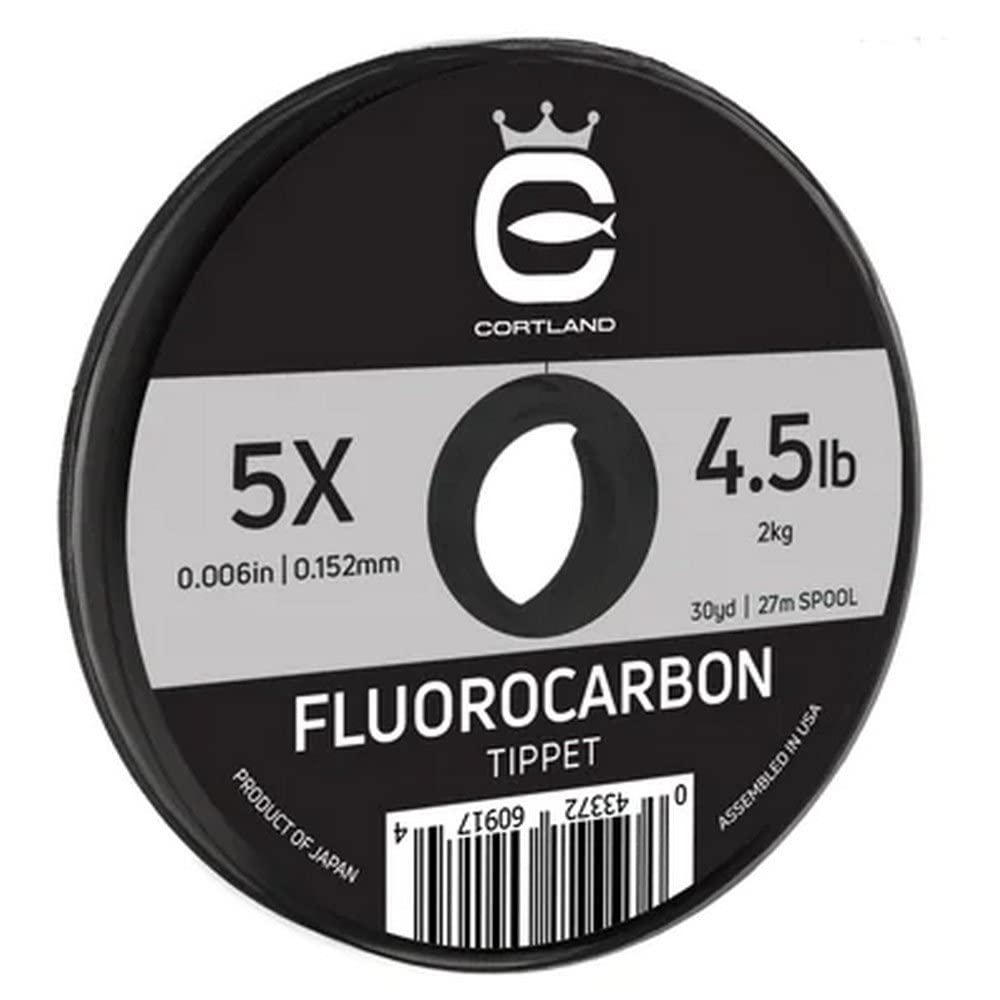 Cortland Fluorocarbon Tippet 30yd 6X enables stealthy trout presentations.