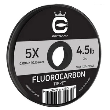Cortland Fluorocarbon Tippet 30yd 6X enables stealthy trout presentations.
