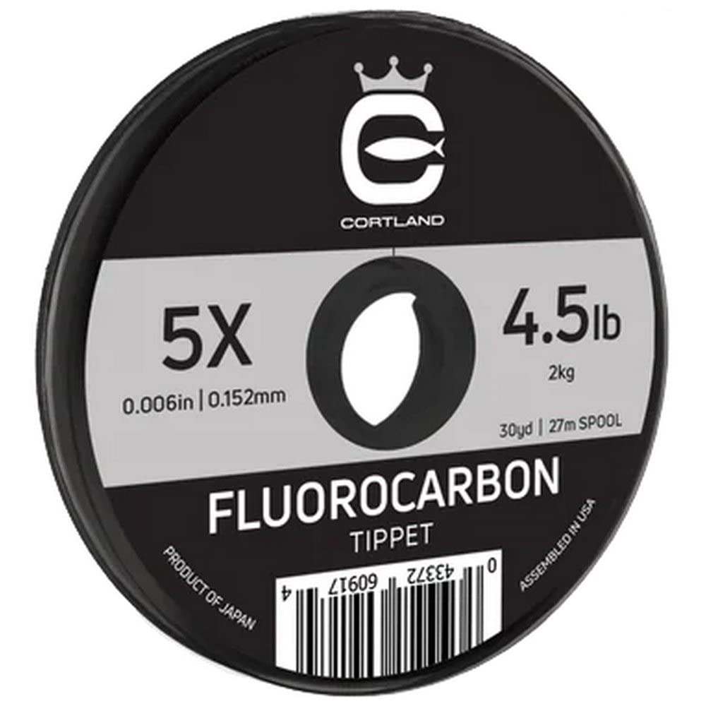 Cortland fluorocarbon tippet 7X 2lb 30yd for stealthy trout fishing and strong knots