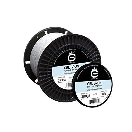 Cortland Gel Spun Fly Line Backing on spool - 300 yards, white, 30 lb