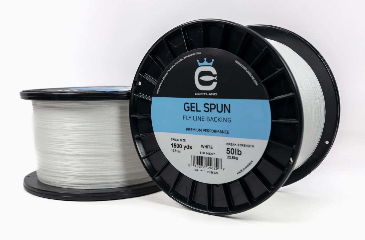 Cortland Gel Spun Fly Line Backing - White, 300 yards, 65 lb test