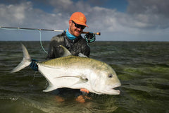 Cortland Giant Trevally line with Grip Set running line boosts hook setting reliability.