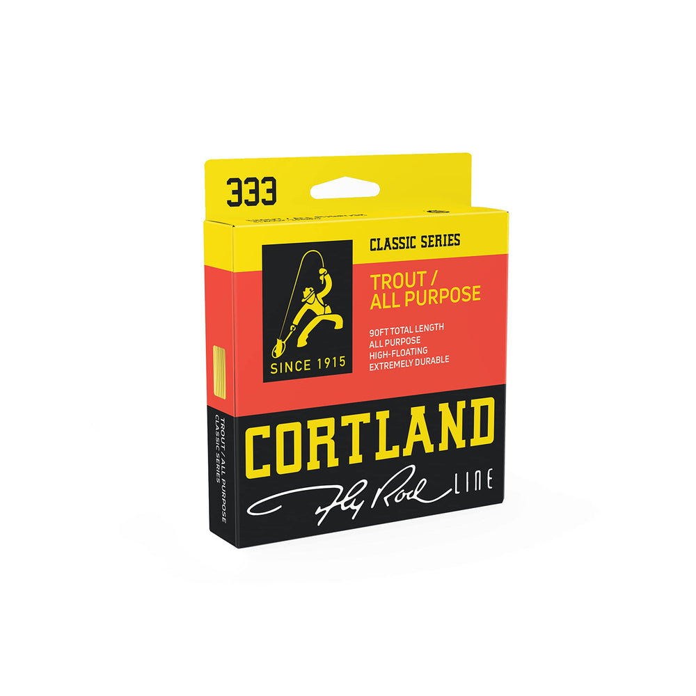 Cortland Line 333 trout all purpose 90ft fly line close-up shows durability and high floating performance