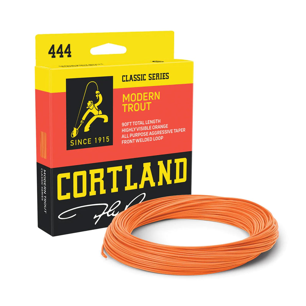 Cortland Modern Trout Line orange size 6 spool, high visibility for indicator rigs