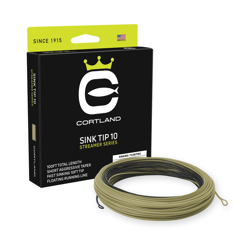 Cortland Streamer Sink Tip 10 front view shows durable line design for quick loading.