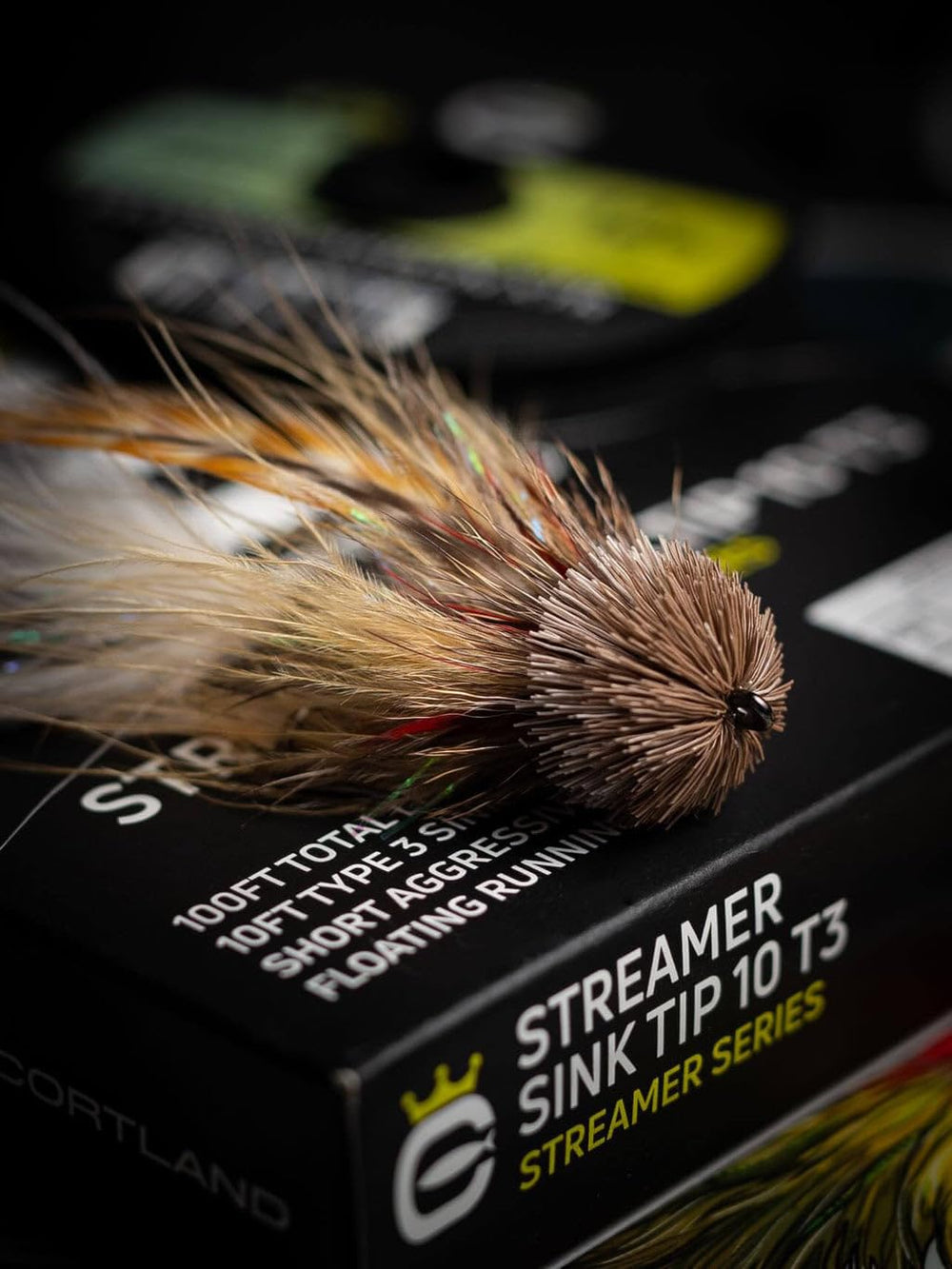 Close-up of Cortland Streamer Sink Tip 10 T3 head