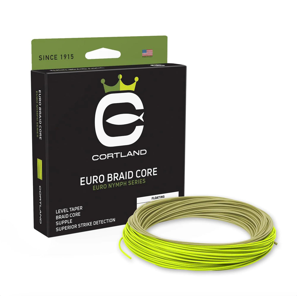 Cortland Euro Nymph Braid Core Fly Line in Sage Green/Chartreuse, 90 ft