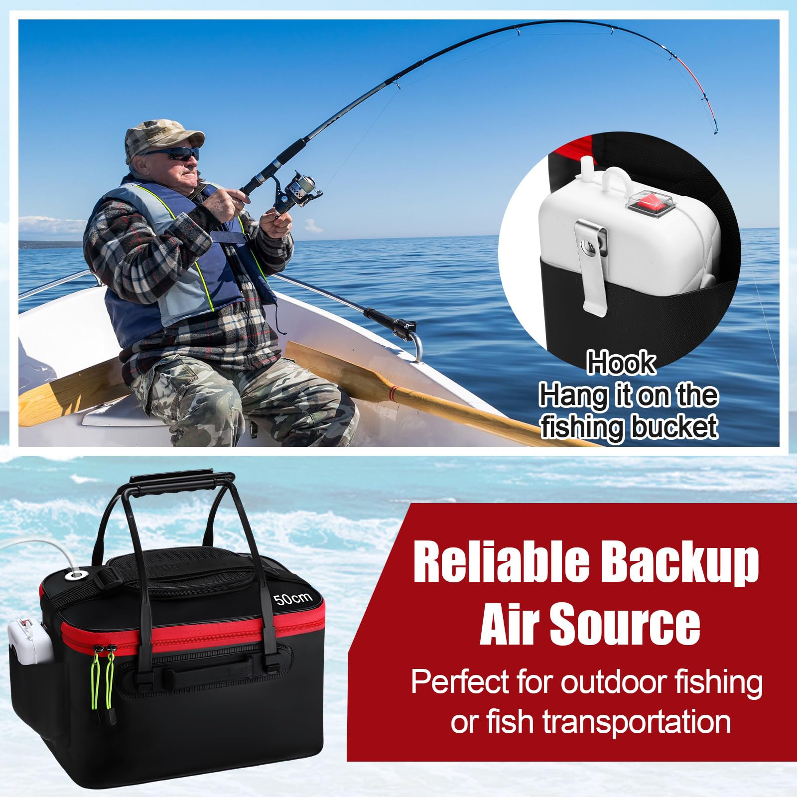 Side bag for storing air pump and accessories