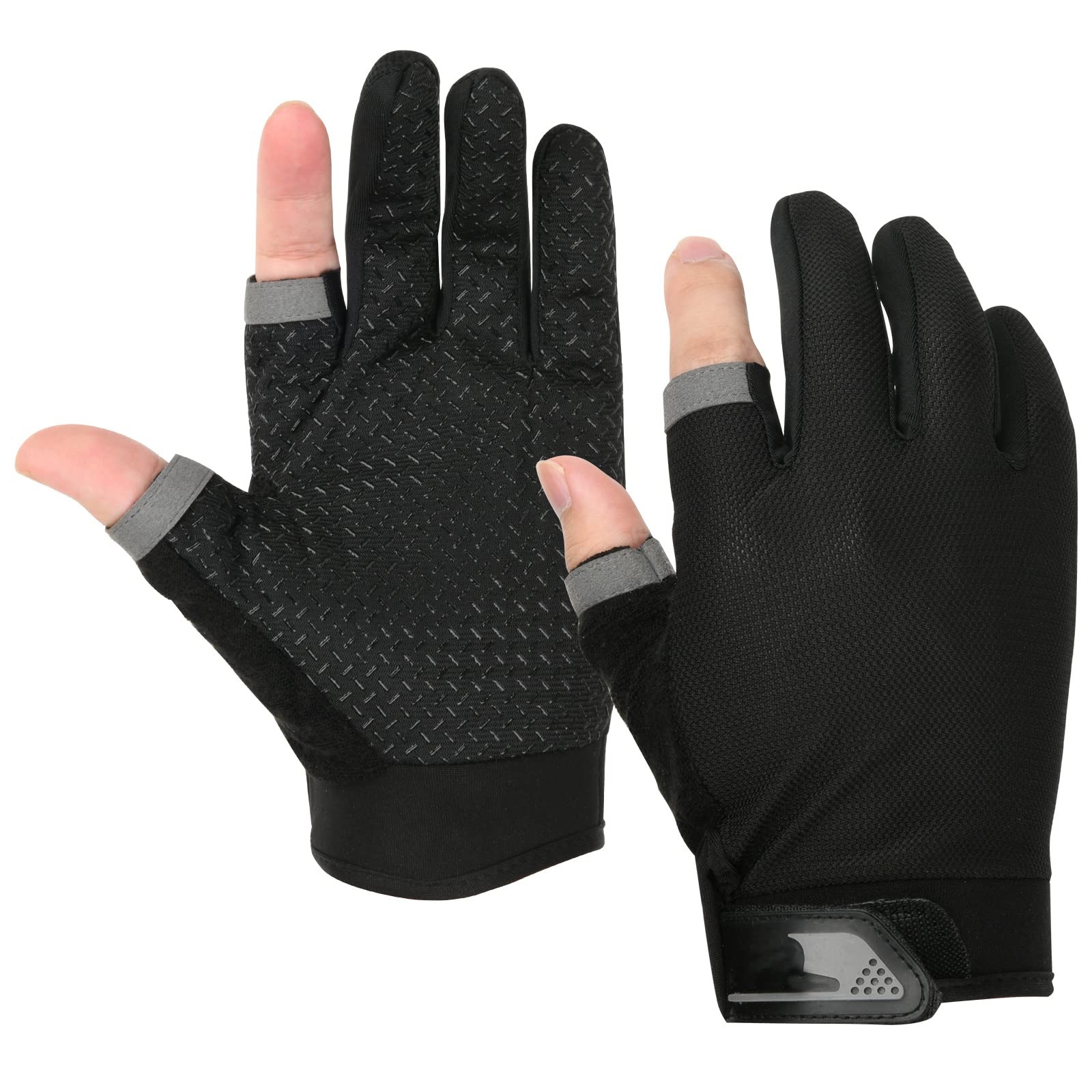 Cosmos flexible fishing gloves with cut finger design in nylon