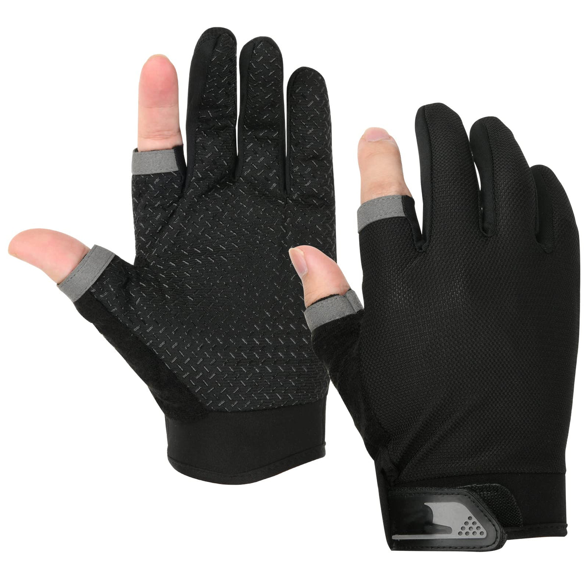 Cosmos flexible fishing gloves with cut finger design in nylon