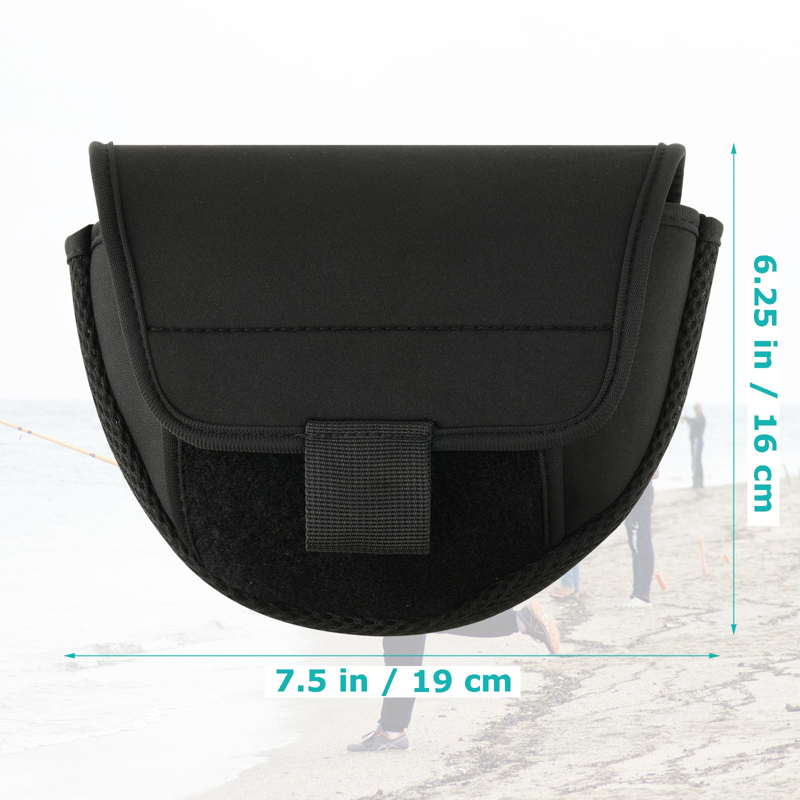 Elastic opening to fit various reel sizes