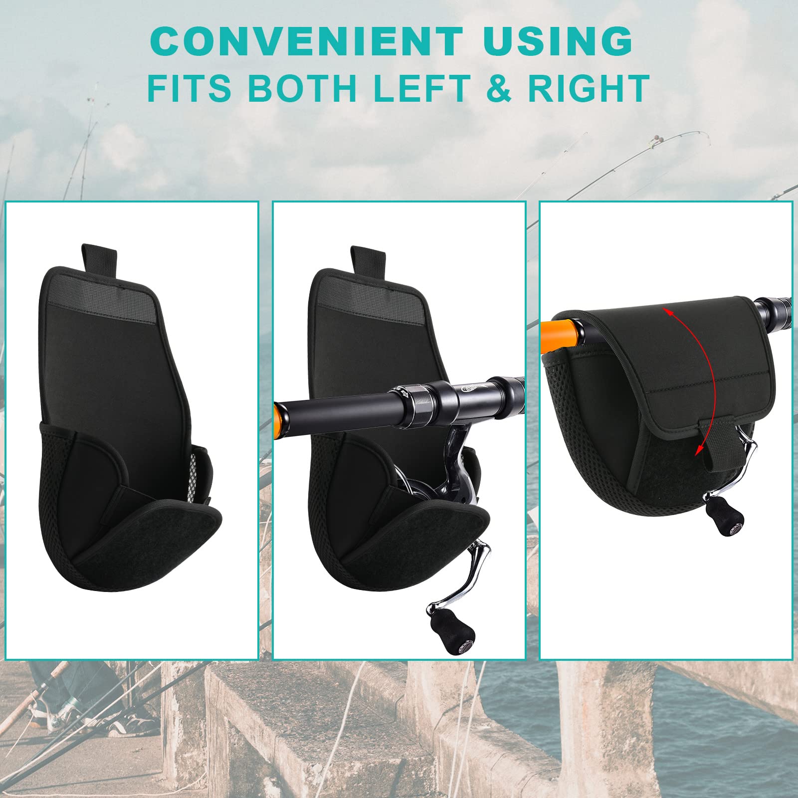 Package includes 2 neoprene reel covers