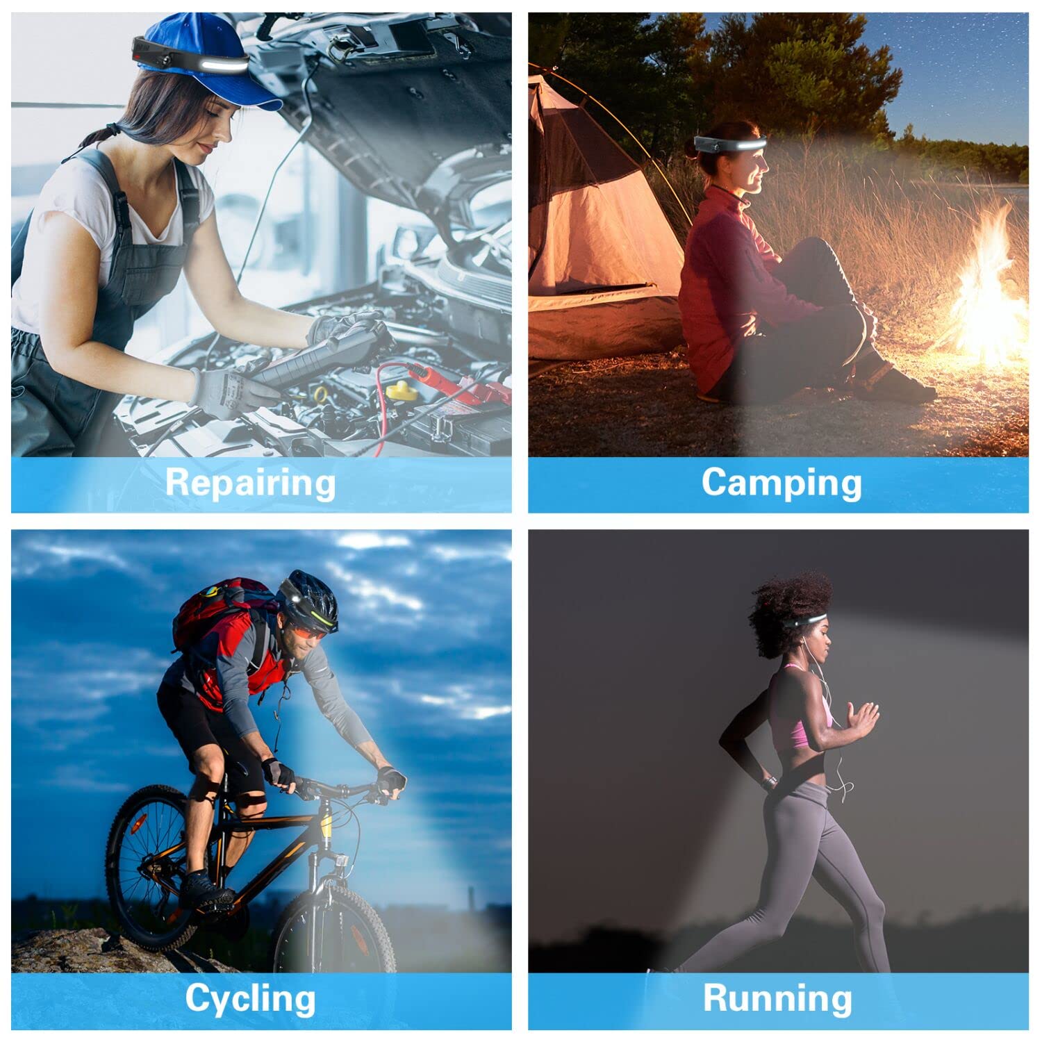 COSOOS Original 2 headlamp motion sensor enables hands-free control.