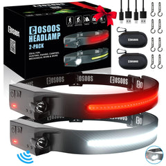 COSOOS Original 2 headlamp worn on head with silicone strap for hands-free hiking.