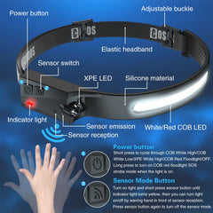 COSOOS Original 2 headlamp red-light mode preserves night vision during tasks.