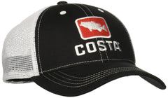 Costa XL Trucker Hat Bass Black White - front view