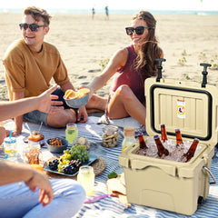 CostWay 16-quart cooler lid-open view for easy access to beverages