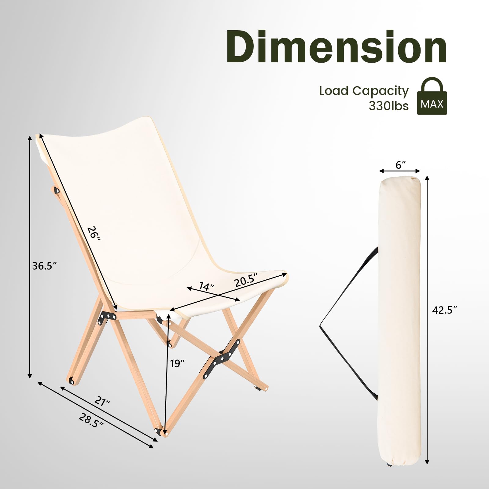 Costway bamboo structure highlights sturdy support up to 330 lbs.