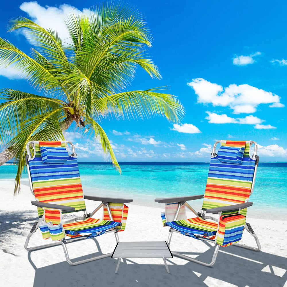 CostWay beach chair with ergonomic backrest for comfortable lounging.