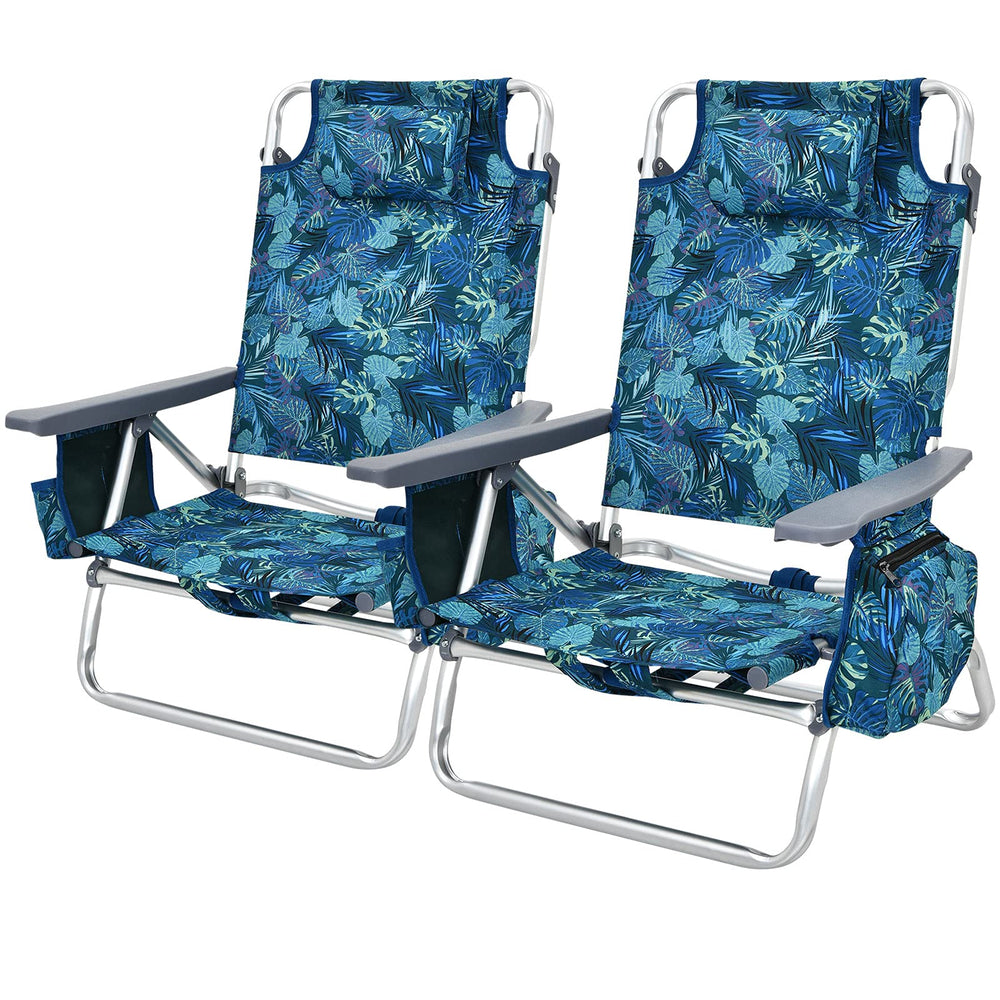 COSTWAY chairs feature cup holders and a storage bag for convenient access.
