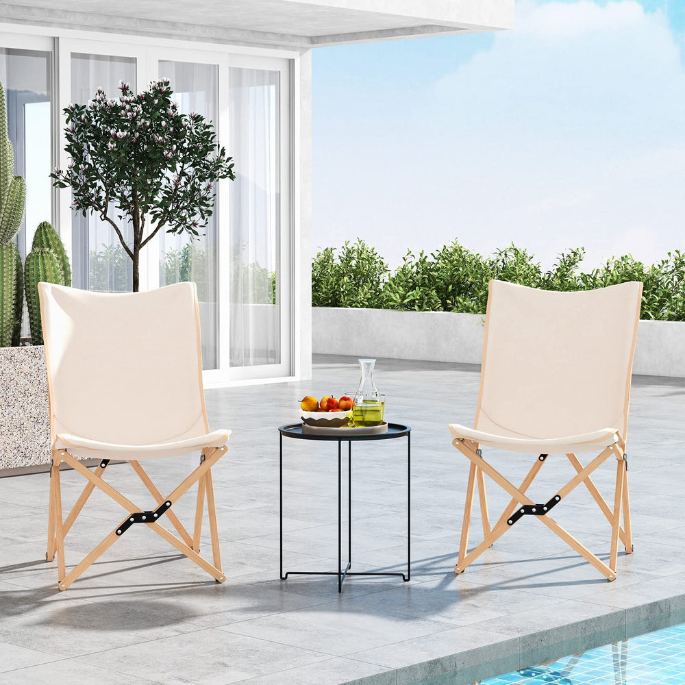Costway folding butterfly chair in compact form for easy transport.