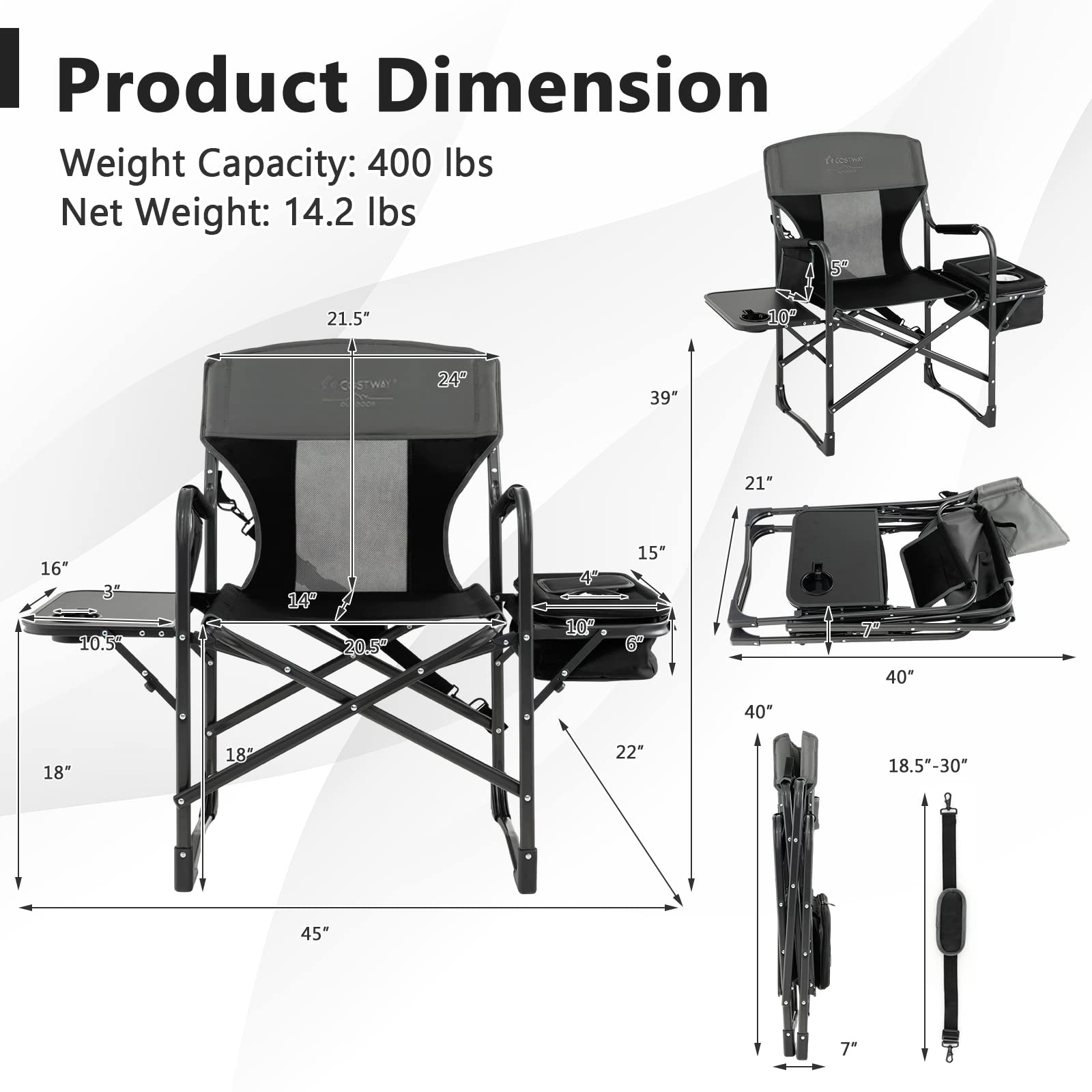 COSTWAY cooler bag keeps drinks cold during long outdoor sessions.