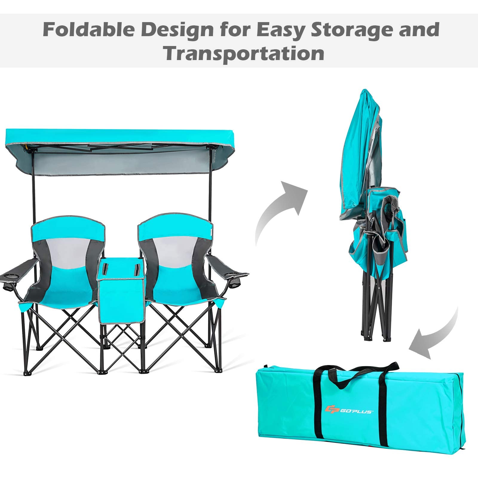 Costway double camping chair ideal for beach or campsite adventures.