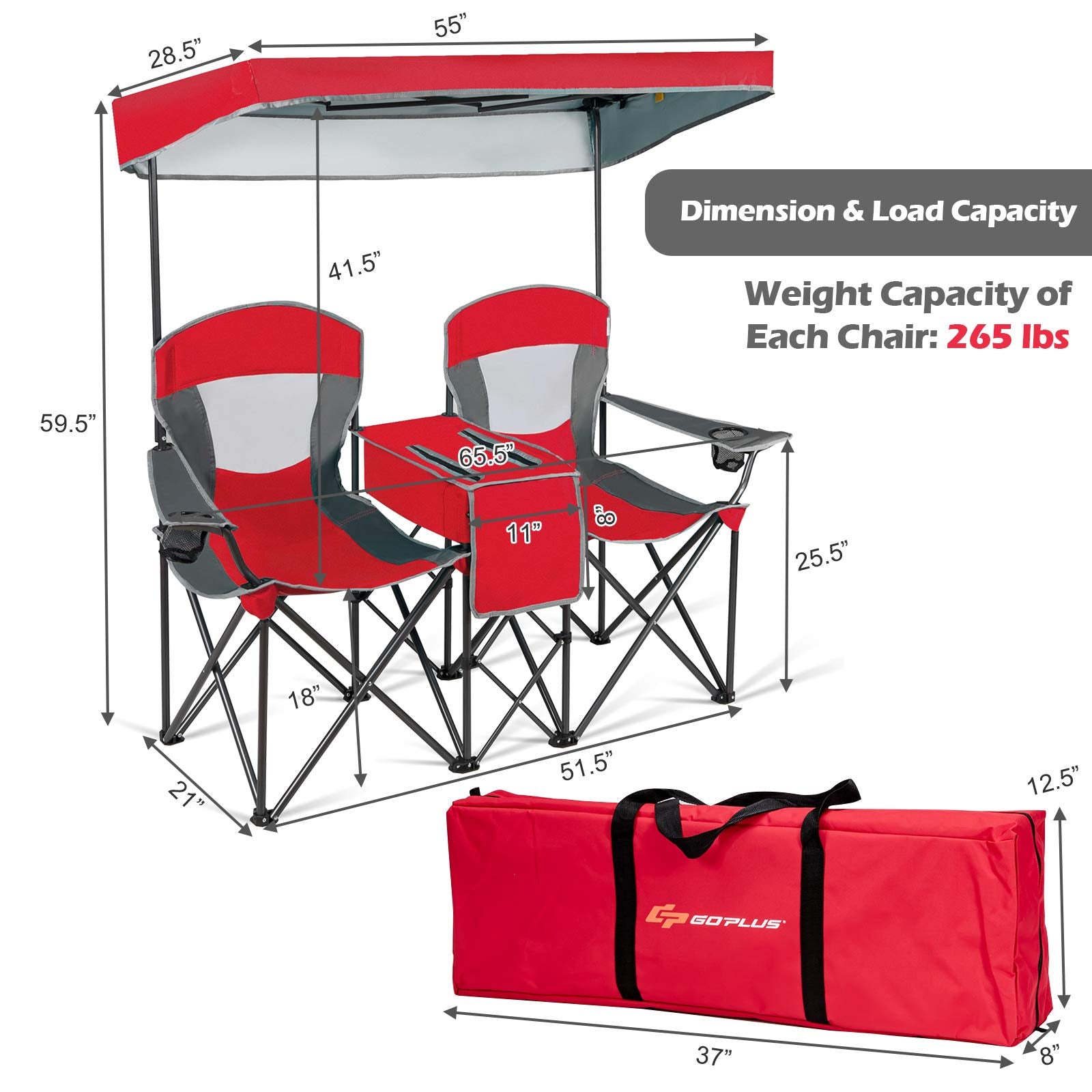 COSTWAY chair includes cup holder for easy hydration on outdoors