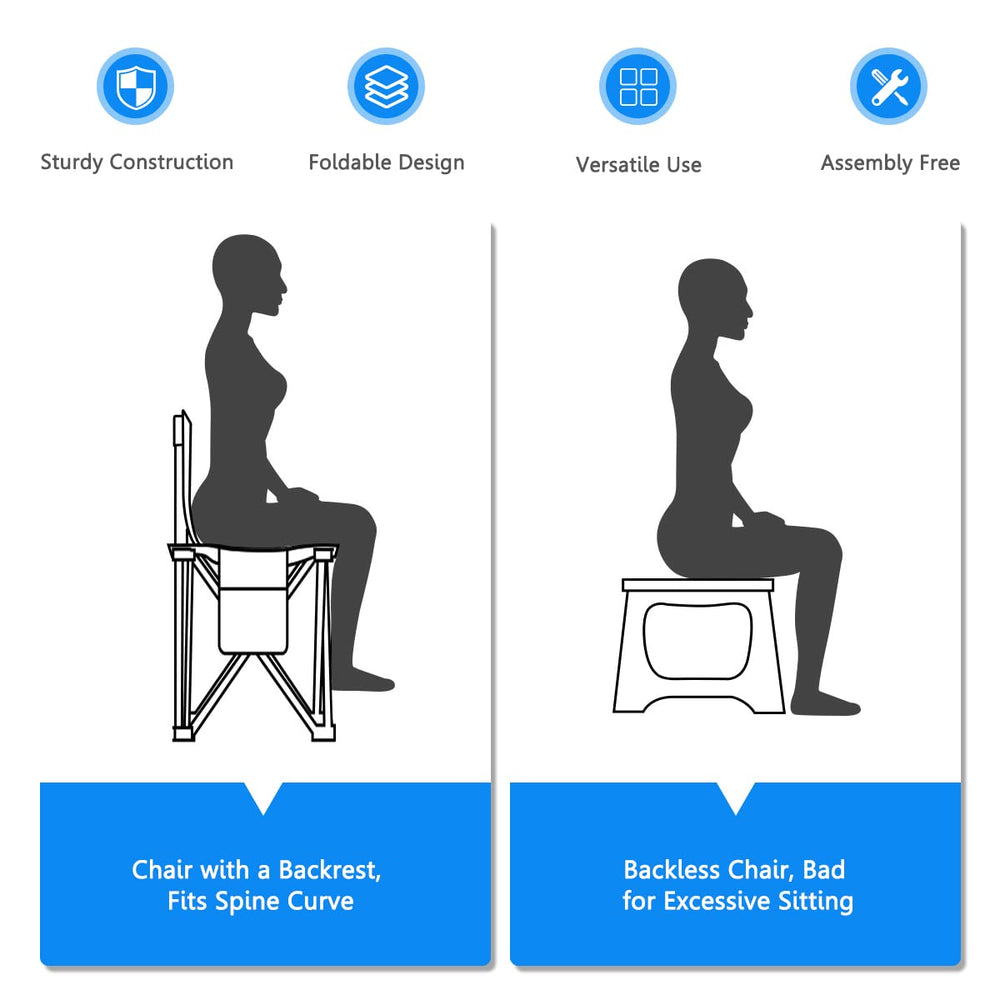 Costway folding chair highlighting anti-skid feet for safer outdoor seating