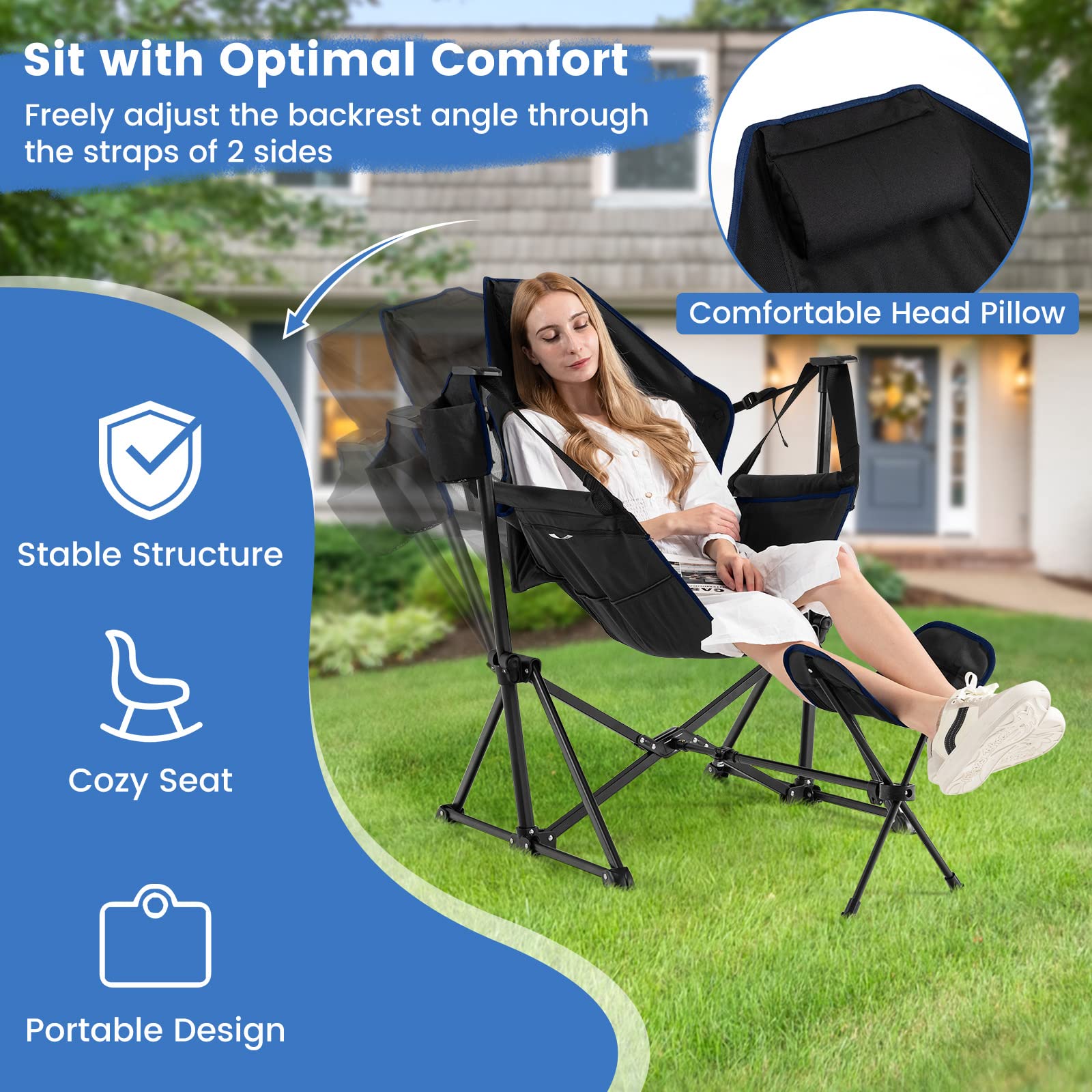 COSTWAY chair back adjustment showing customizable recline