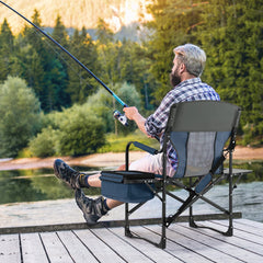 COSTWAY director chair with cooler bag keeps beverages cool during outdoor gatherings.
