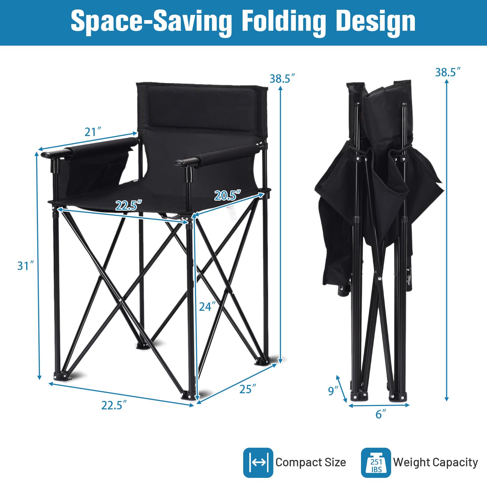 Costway chair with detachable armrests for customizable comfort and space
