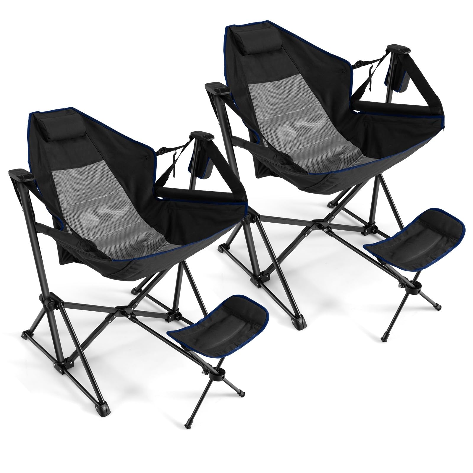 Costway folding camping chair with footrest for extended outdoor comfort