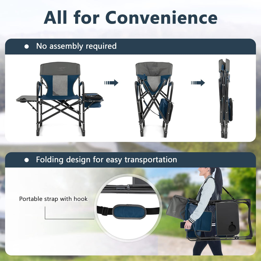 COSTWAY camping chair with rustproof frame for outdoor durability and support.