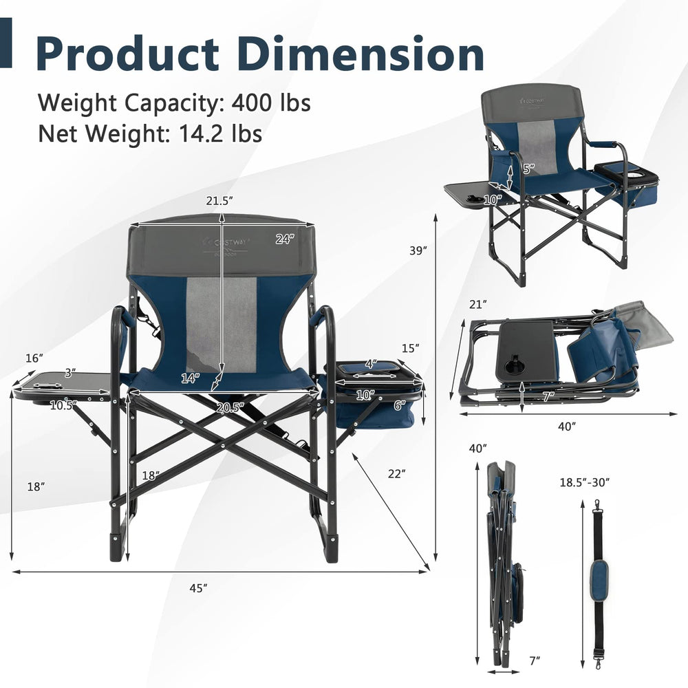 COSTWAY heavy-duty chair features a rustproof frame for reliable outdoor use.