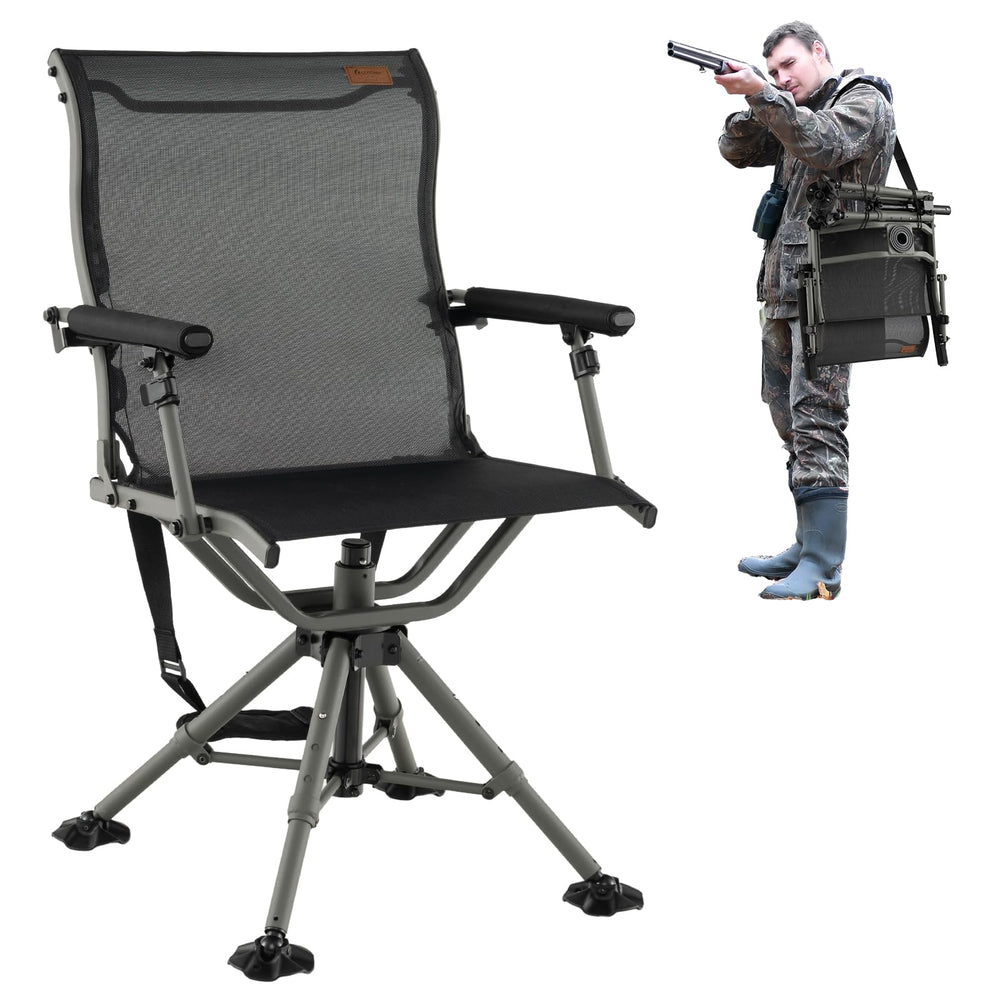 Costway folding hunting chair with 360 swivel for silent field scanning