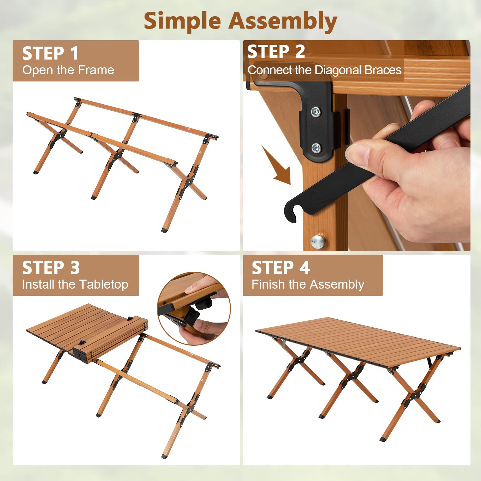 Costway folding picnic table easy assembly without tools