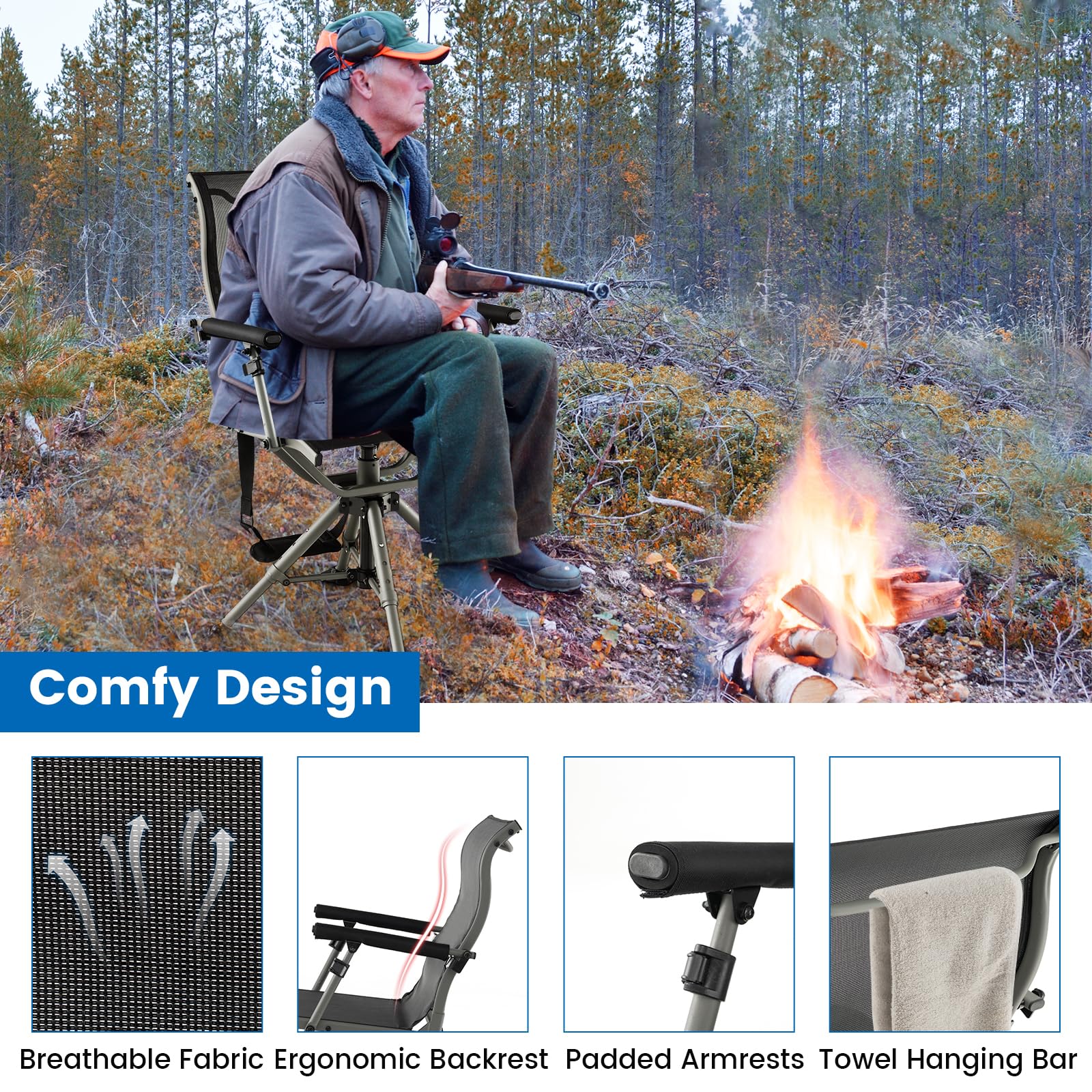 Costway aluminum frame keeps weight light yet sturdy outdoors