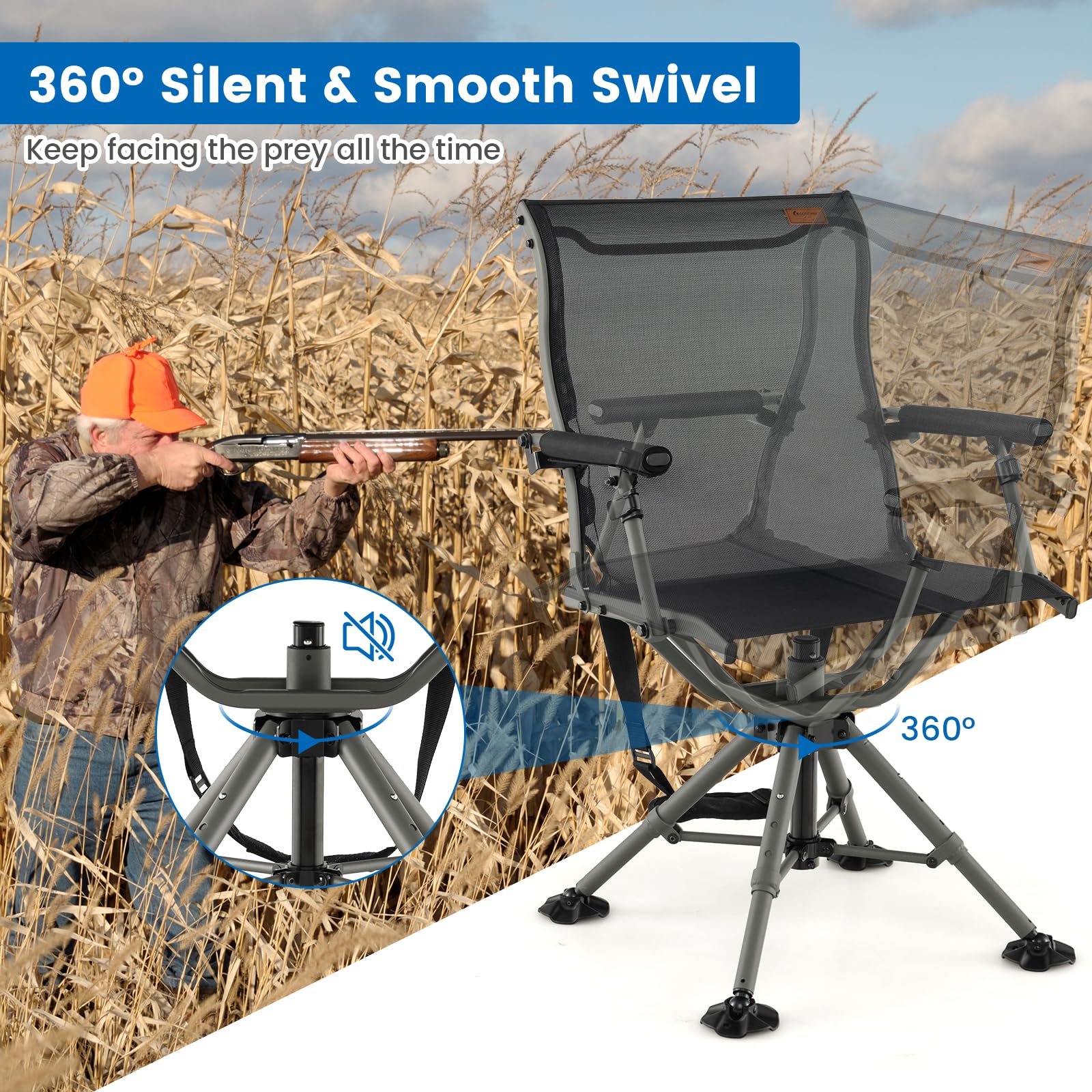Costway chair features breathable mesh seat for ventilation on warm days