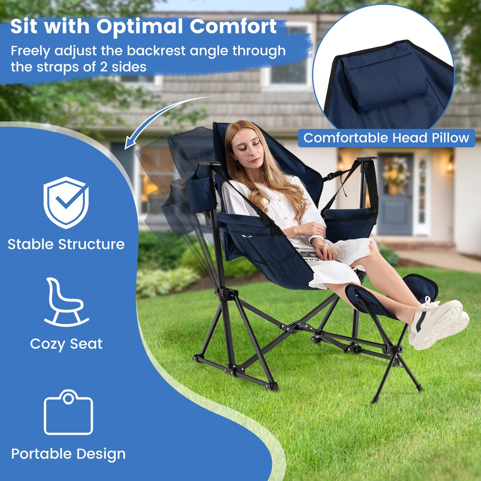 COSTWAY side cup holder for convenient drinks at camp