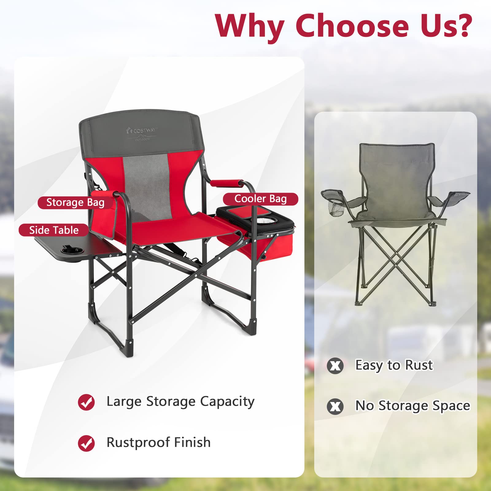 Costway wide seat supports up to 400 pounds.