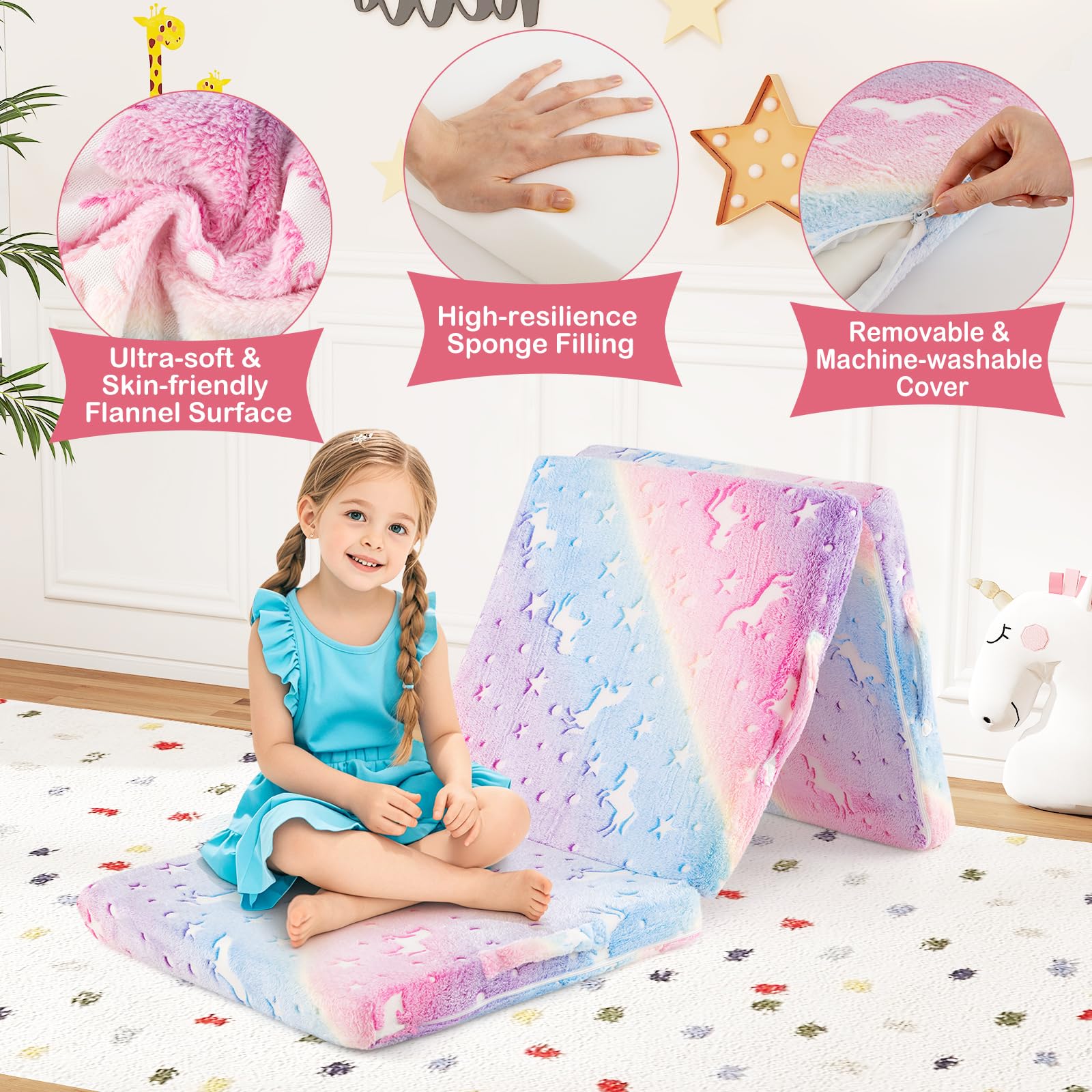 Costzon high-resilience sponge core supports growing bodies in comfort.