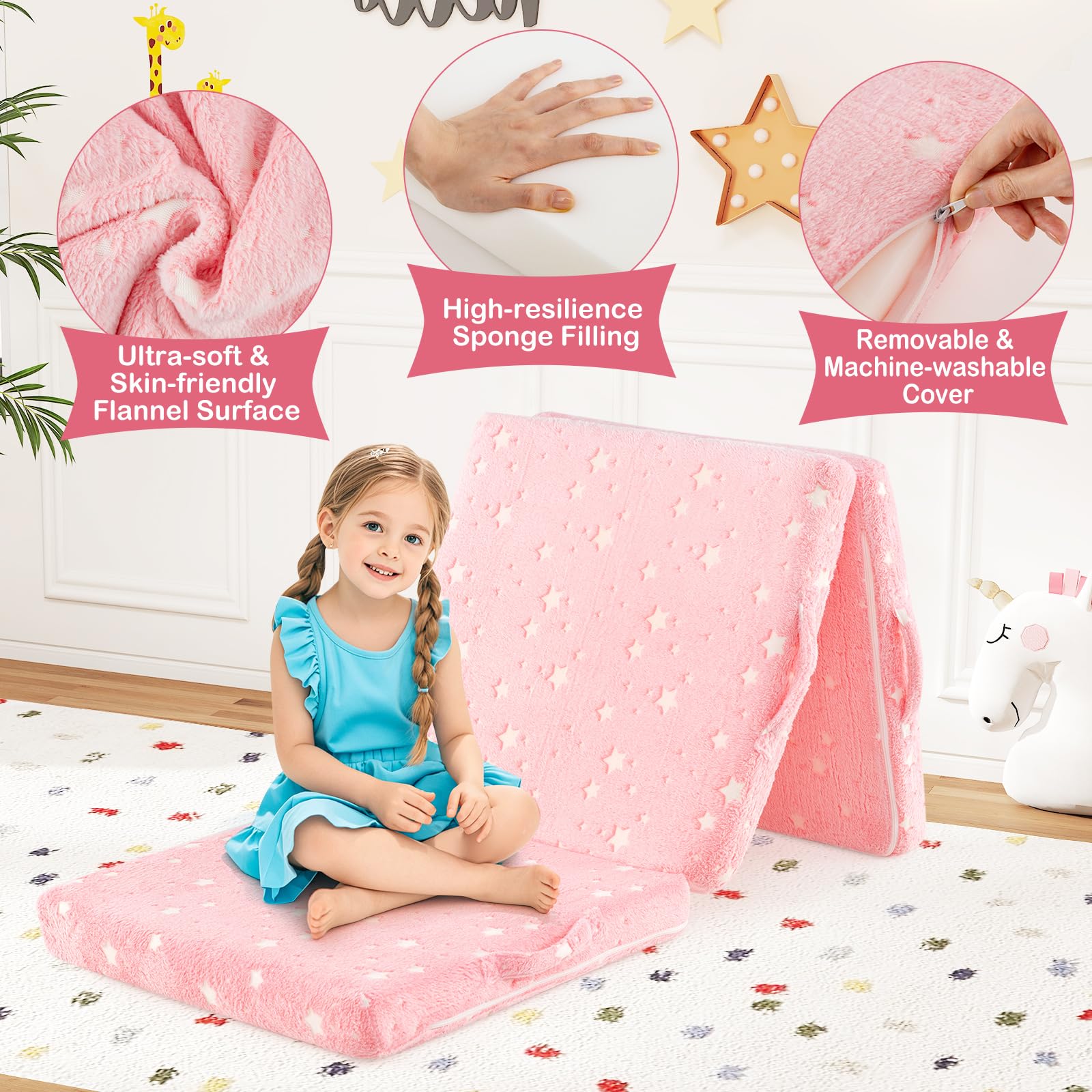Costzon removable machine-washable flannel cover keeps surfaces soft and clean.