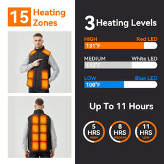 Cosy Life heated vest back view shows full-back heat coverage for sustained warmth
