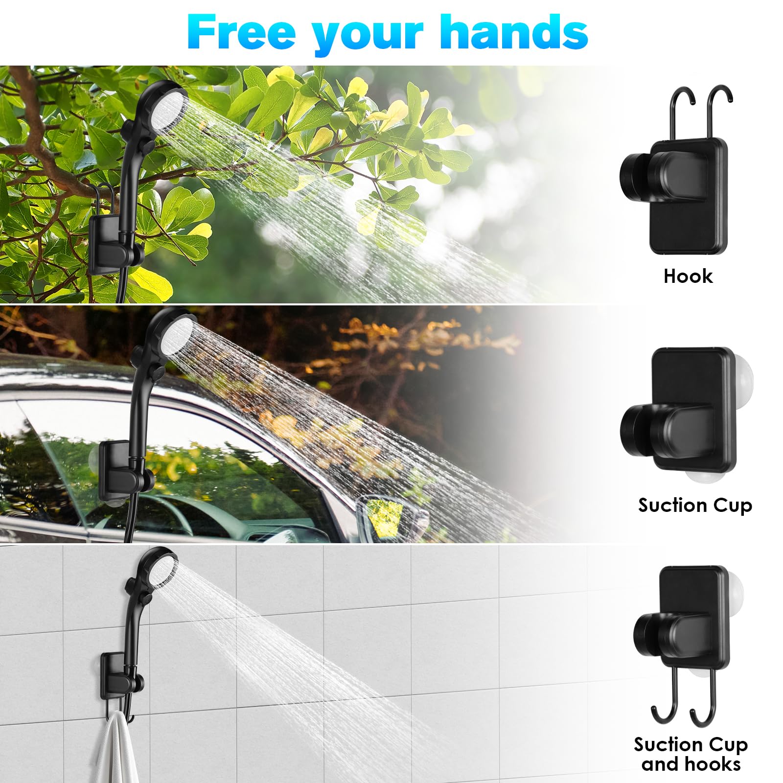 Cosy Life portable shower battery pack highlights long 6000mAh runtime.