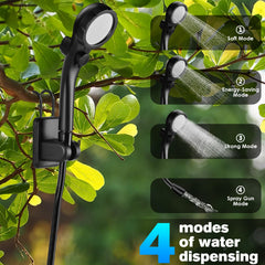 Cosy Life portable shower filter in action demonstrates sediment filtration capability.