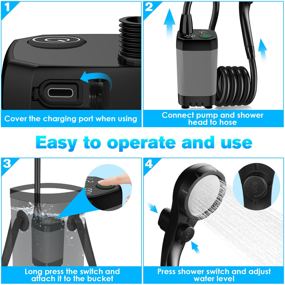 Cosy Life portable shower spray modes illustrate versatile water patterns.