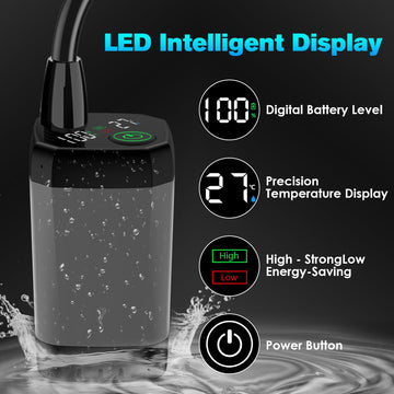 Cosy Life portable shower temperature indicator clarifies warm-water range during use.