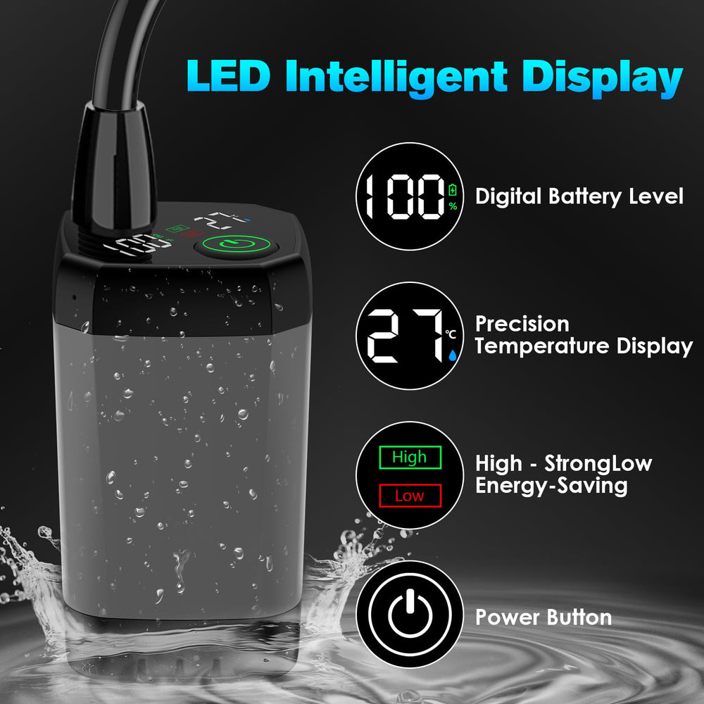 Cosy Life portable shower temperature indicator clarifies warm-water range during use.