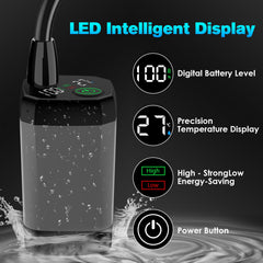 Cosy Life portable shower temperature indicator clarifies warm-water range during use.